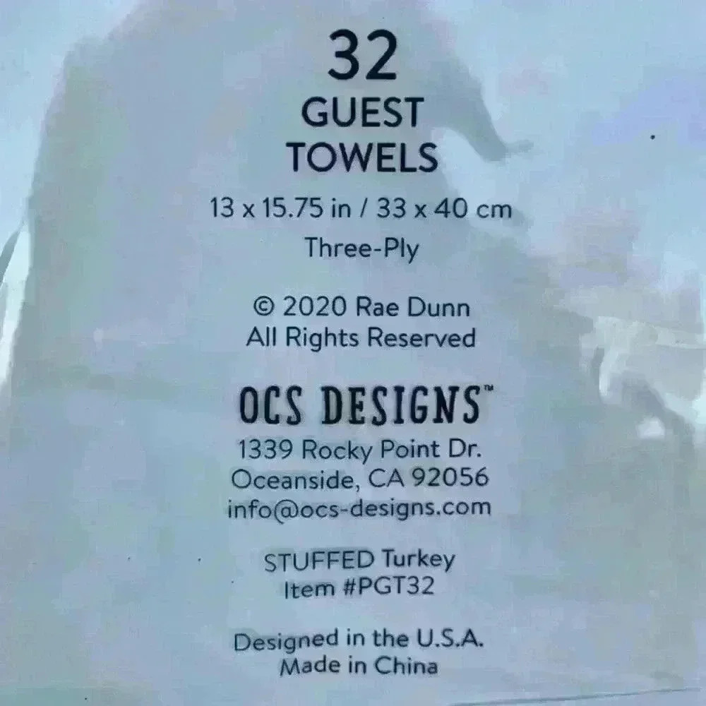 NEW Rae Dunn - THANKFUL - 32 Count Guest Disposable Towels/Napkins w/cute Gnome - Picture 5 of 6